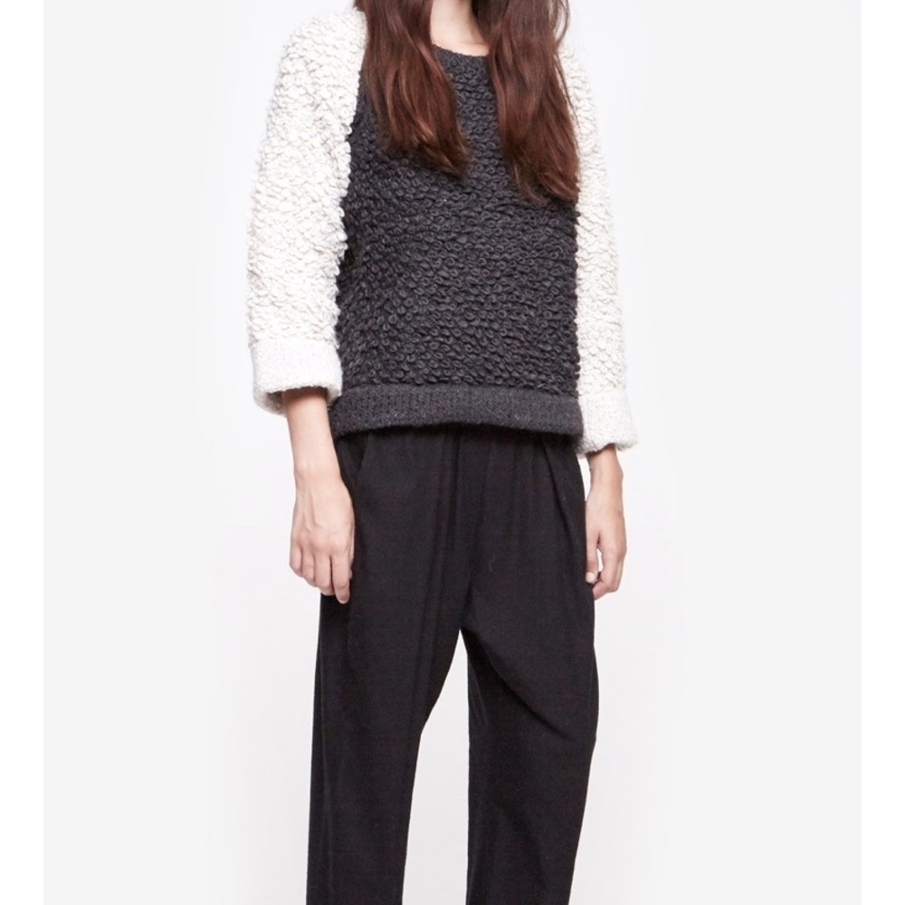 Iro Colorblock Ecru And Charcoal Gray Sweater - image 7